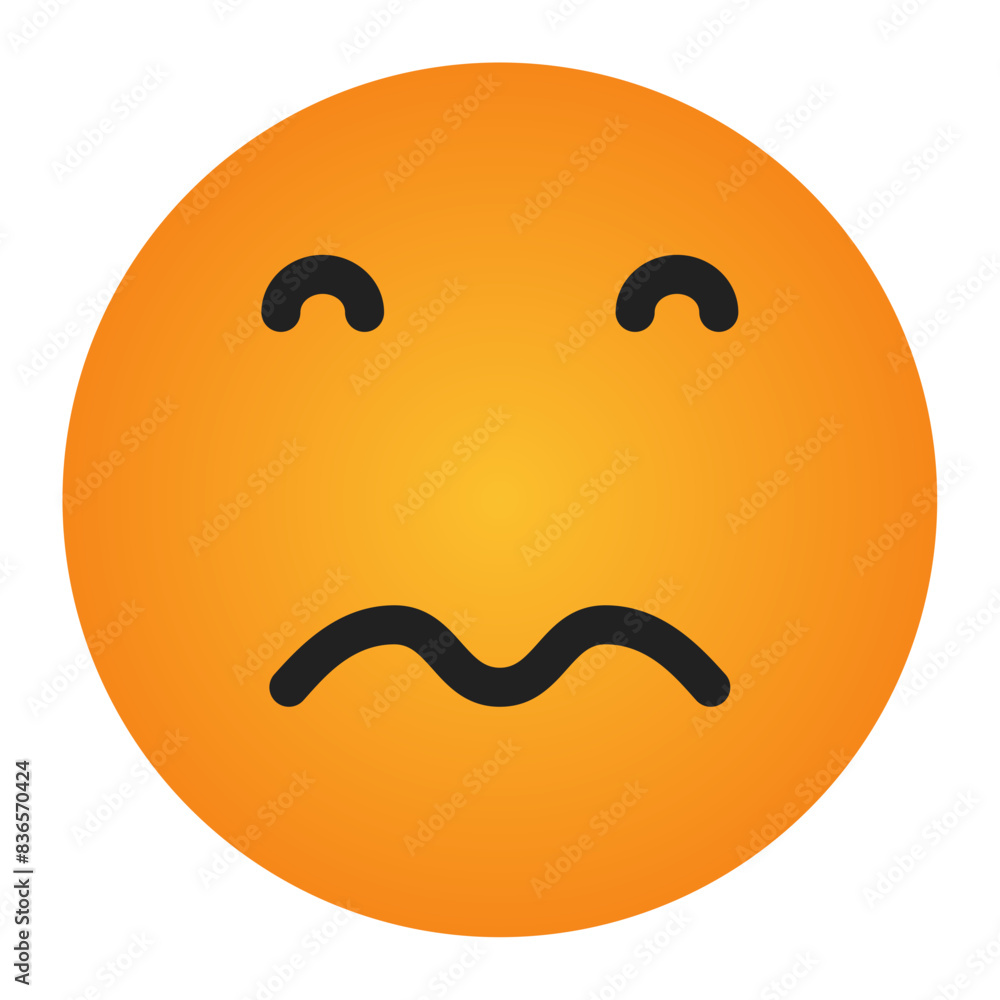 Poster worried face expression icon