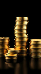 A pile of gold coins, investment and financial management concept