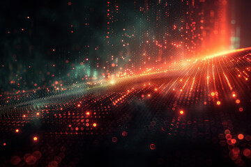 Fototapeta premium Digital background for tech, AI, neural networks, data, audio, graphics