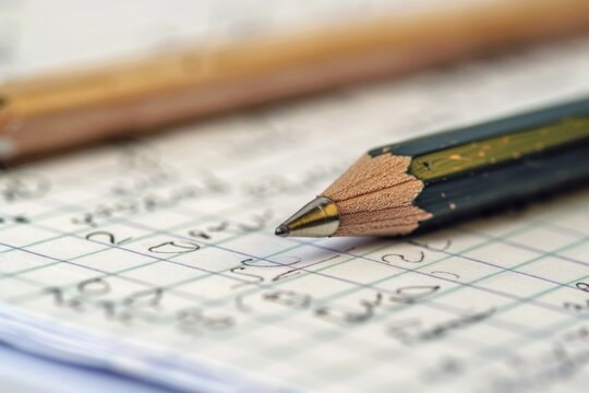 Pencils and a piece of paper with writing on it