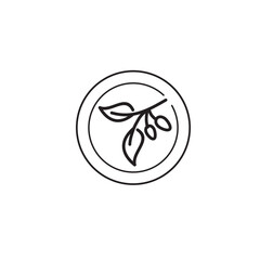 Obraz premium artistic leaf stalk inside circle
