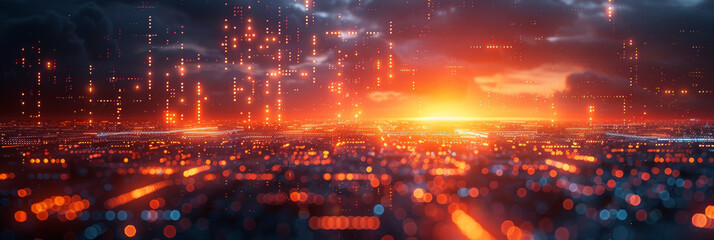 Digital background for tech, AI, neural networks, data, audio, graphics