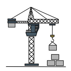 Construction tower crane, building process, heavy equipment