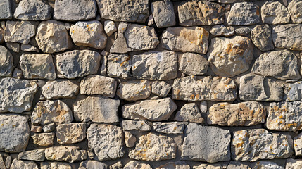 Ancient stone wall from an 18th-century castle or fortress, cracked bricks in close-up, featuring weathered