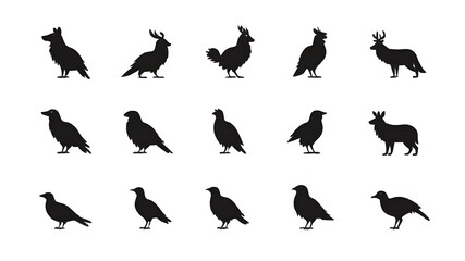 Obraz premium Many animals together themed logo icon symbol emblem on the white background Generative AI