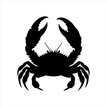 recommend clip art: Black crab silhouette isolated on white background. Crab icon vector illustration design.