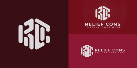 Abstract initial hexagon letters RE or ER logo in silver-white color isolated on multiple background colors. The logo is suitable for property and construction company logo design inspiration template