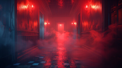 Generative AI, terrifying scene horror movie