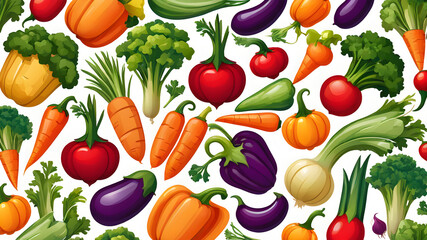 Many vegetables together icon logo symbol emblem on the white background Generative AI