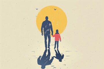 Vector art illustration for father's day , single father 