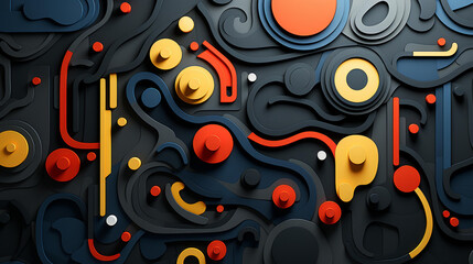 Abstract inlay design with geometric motifs creates contemporary elegance. Detailed illustration enhances flat texture.