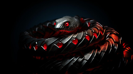 A highquality image of a devils tail, twisted and serpentine, serving as a sinister and diabolical symbol.