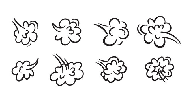 Comic fart cloud. Bad stink balloon. Smoke gas cloud in comic style. Explosion, angry breath.