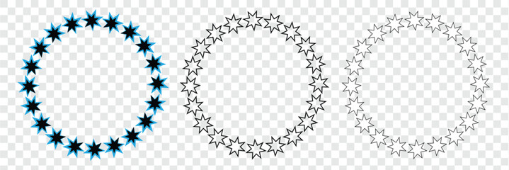 Circle star icon. Circle star vector set.