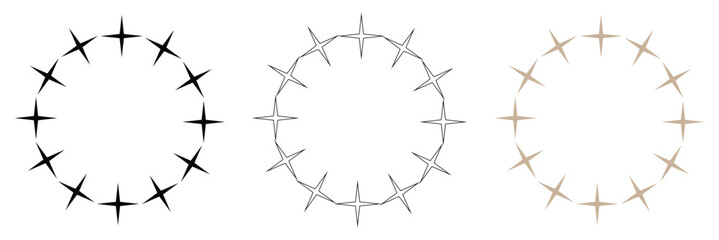 Circle star icon. Circle star vector set.