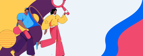 Personnel doing job interview flat vector concept operation hand drawn illustration
