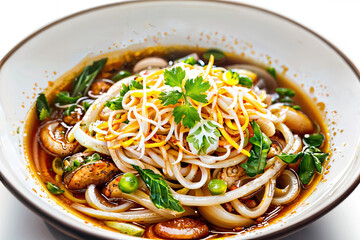 Noodles with vegetables : AI Generative, not upscale	