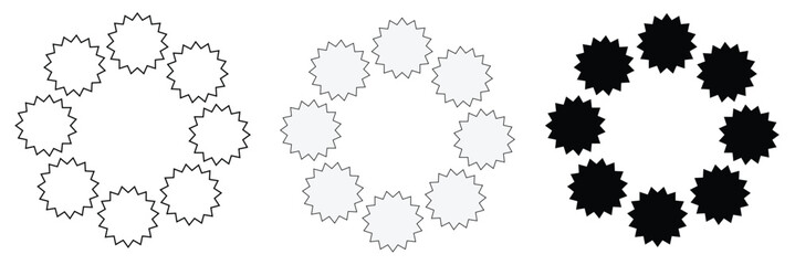 Stars in circle icon vector illustration graphic design. Circle star icon set.