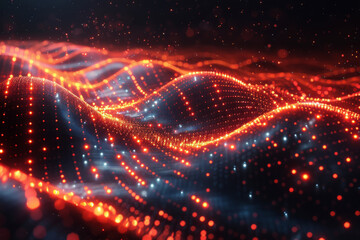 Fototapeta premium Digital background for tech, AI, neural networks, data, audio, graphics