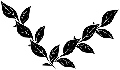 tea illustration decoration silhouette plant logo leaf icon green outline tree nature summer organic foliage spring natural botanical garden shape floral leaves flora for vector graphic background