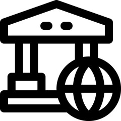 global banking icon. vector line icon for your website, mobile, presentation, and logo design.