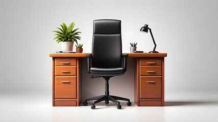 Office workspace desk icon logo symbol emblem on the white background Generative AI