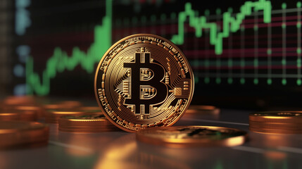 Generative AI, stack of bitcoins