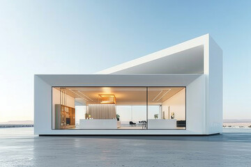 Concrete outdoor square building,Empty architectural background.
