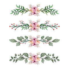 The Blooms Greenery Floral Foliage Ornament Corner Text Separator Elegance Framie for Invitations Card Template