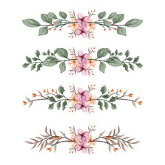 The Blooms Greenery Floral Foliage Ornament Corner Text Separator Elegance Framie for Invitations Card Template