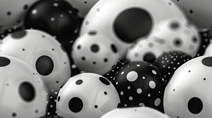 pop art pattern , small balls , black and white 