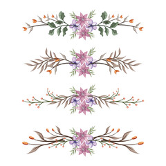 The Blooms Greenery Floral Foliage Ornament Corner Text Separator Elegance Framie for Invitations Card Template