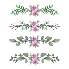 The Blooms Greenery Floral Foliage Ornament Corner Text Separator Elegance Framie for Invitations Card Template