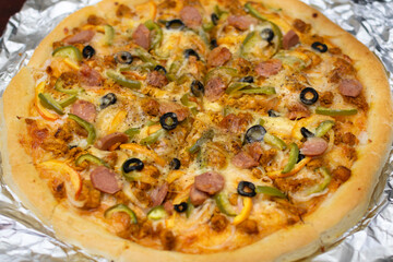 pizza on a plate.