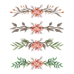 The Blooms Greenery Floral Foliage Ornament Corner Text Separator Elegance Framie for Invitations Card Template