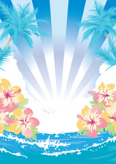 夏の海　リゾートのイラスト