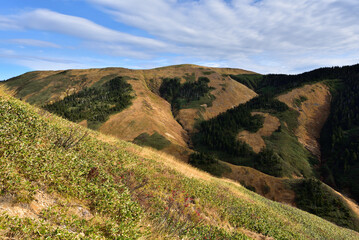 Fototapeta premium Climbing Mount Makihata, Niigata, Japan