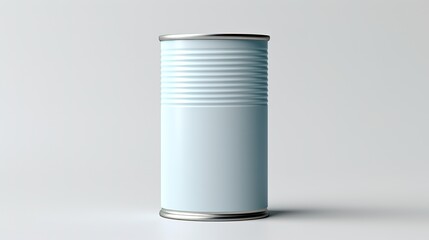 flat tin can on pastel white background
