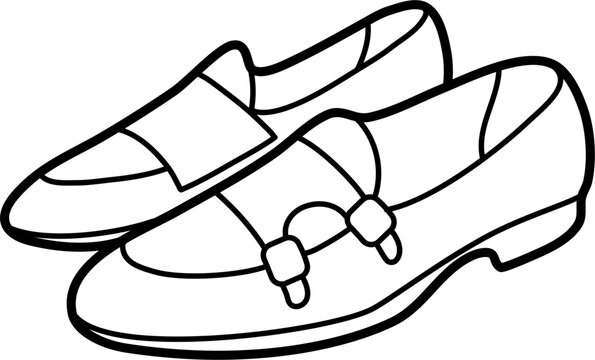 black and white shoes, loafers, monk strap clip art preview