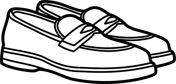 recommend clip art: penny loafers vector outline illustration