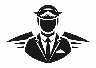 Pilot silhouette. vector  illustration 