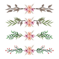 The Blooms Greenery Floral Foliage Ornament Corner Text Separator Elegance Framie for Invitations Card Template