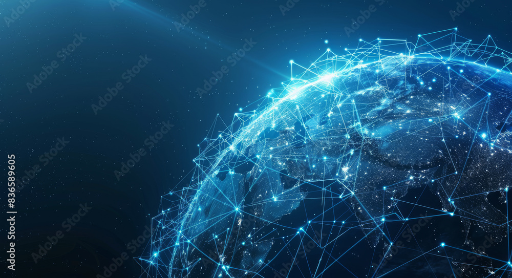 Poster abstract digital network background. global connectivity or technology network concept.