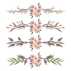 The Blooms Greenery Floral Foliage Ornament Corner Text Separator Elegance Framie for Invitations Card Template