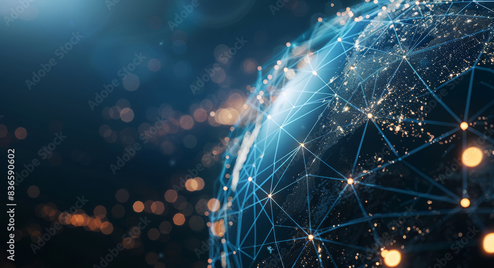 Poster abstract digital network background. global connectivity or technology network concept.