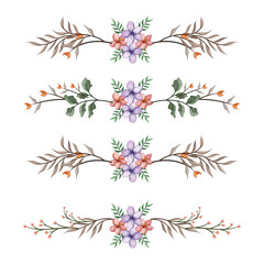 The Blooms Greenery Floral Foliage Ornament Corner Text Separator Elegance Framie for Invitations Card Template