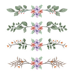 The Blooms Greenery Floral Foliage Ornament Corner Text Separator Elegance Framie for Invitations Card Template