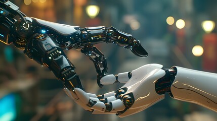 black and white hand of a future robot