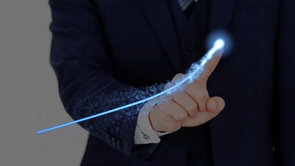 成長の軌跡を描くビジネスマン