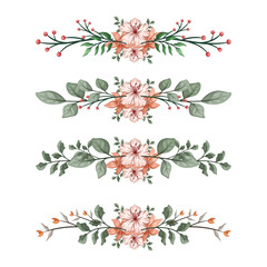 The Blooms Greenery Floral Foliage Ornament Corner Text Separator Elegance Framie for Invitations Card Template